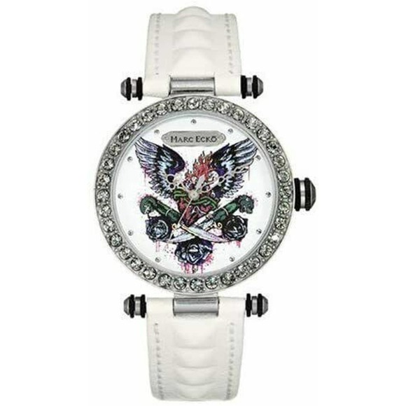 Marc Ecko Women\'s The Said White Leather Band Strap 40mm Watch